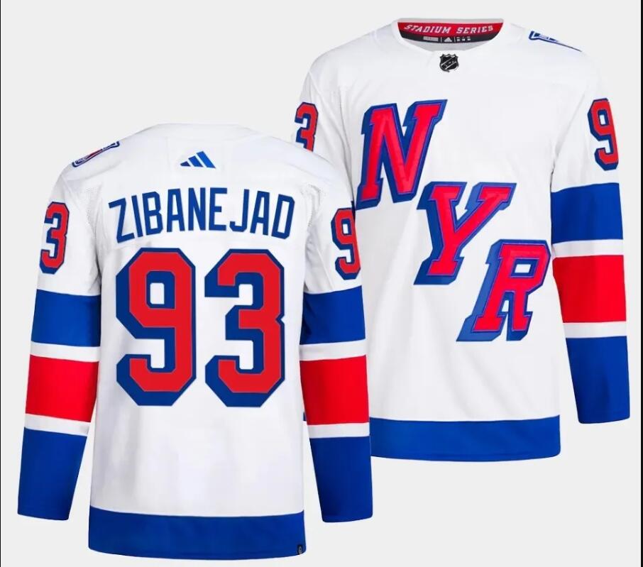 Men New York Rangers 93 Zibanejad white 2024 Hockey Stadium Series White Jersey